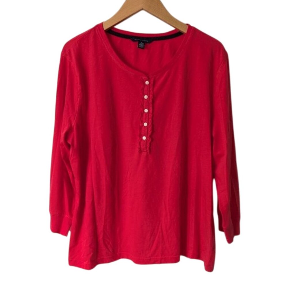 Tommy Hilfiger Women's Cotton Red Top Size XL
